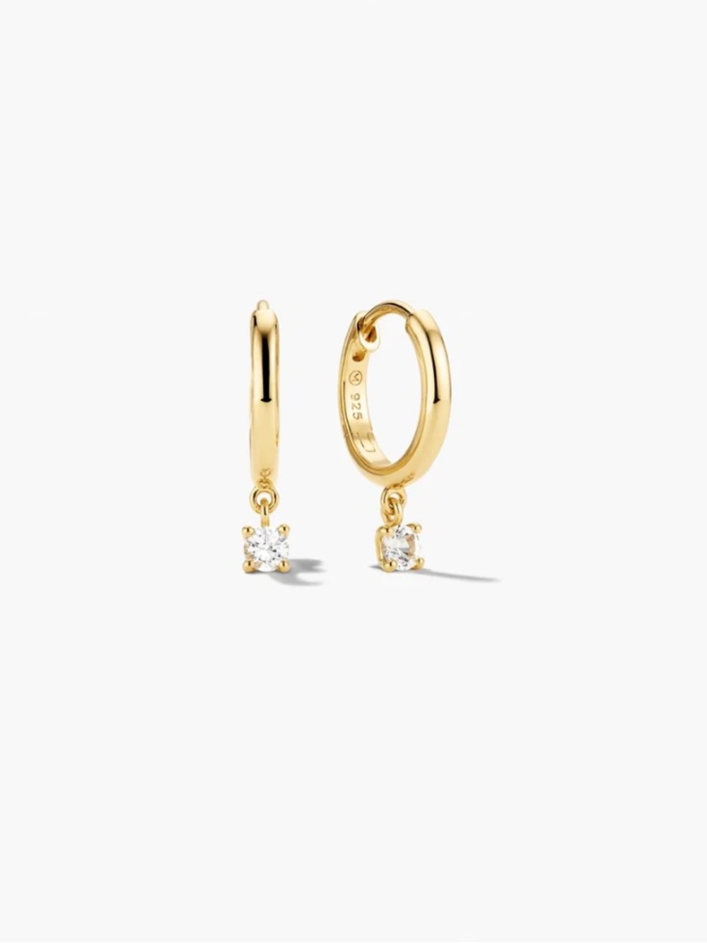 Mejuri Round Lab Grown Sapphire Hoops l 18k Gold Vermeil